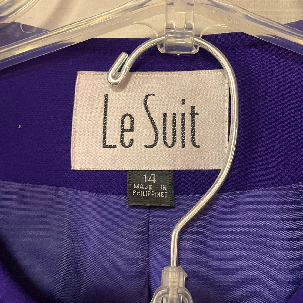 NWT Le Suit Purple Wrap Blazer & Pencil Skirt Set Sz 14 - Picture 5 of 11